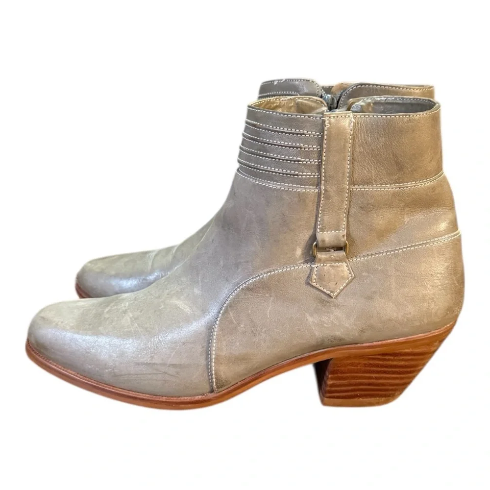 Dingo Western Side Zip Taupe Cowgirl Bootie’s Women’s Size 8.5